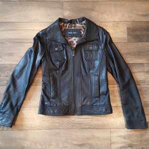 Black Rivet Black Leather Jacket
